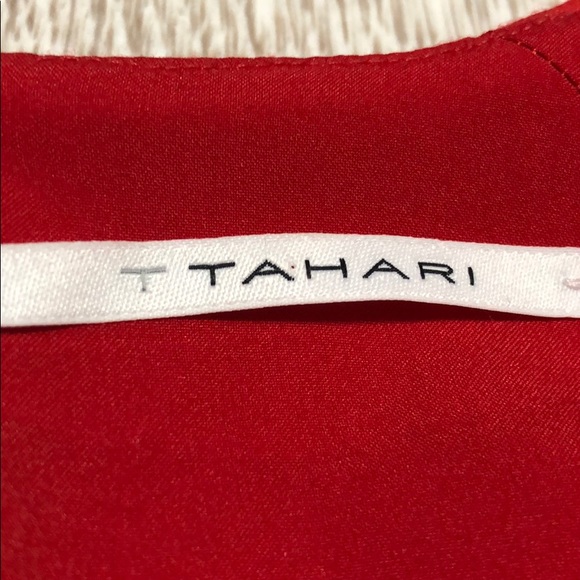 3/30$ T Tahari red midi dress size L - Picture 3 of 8
